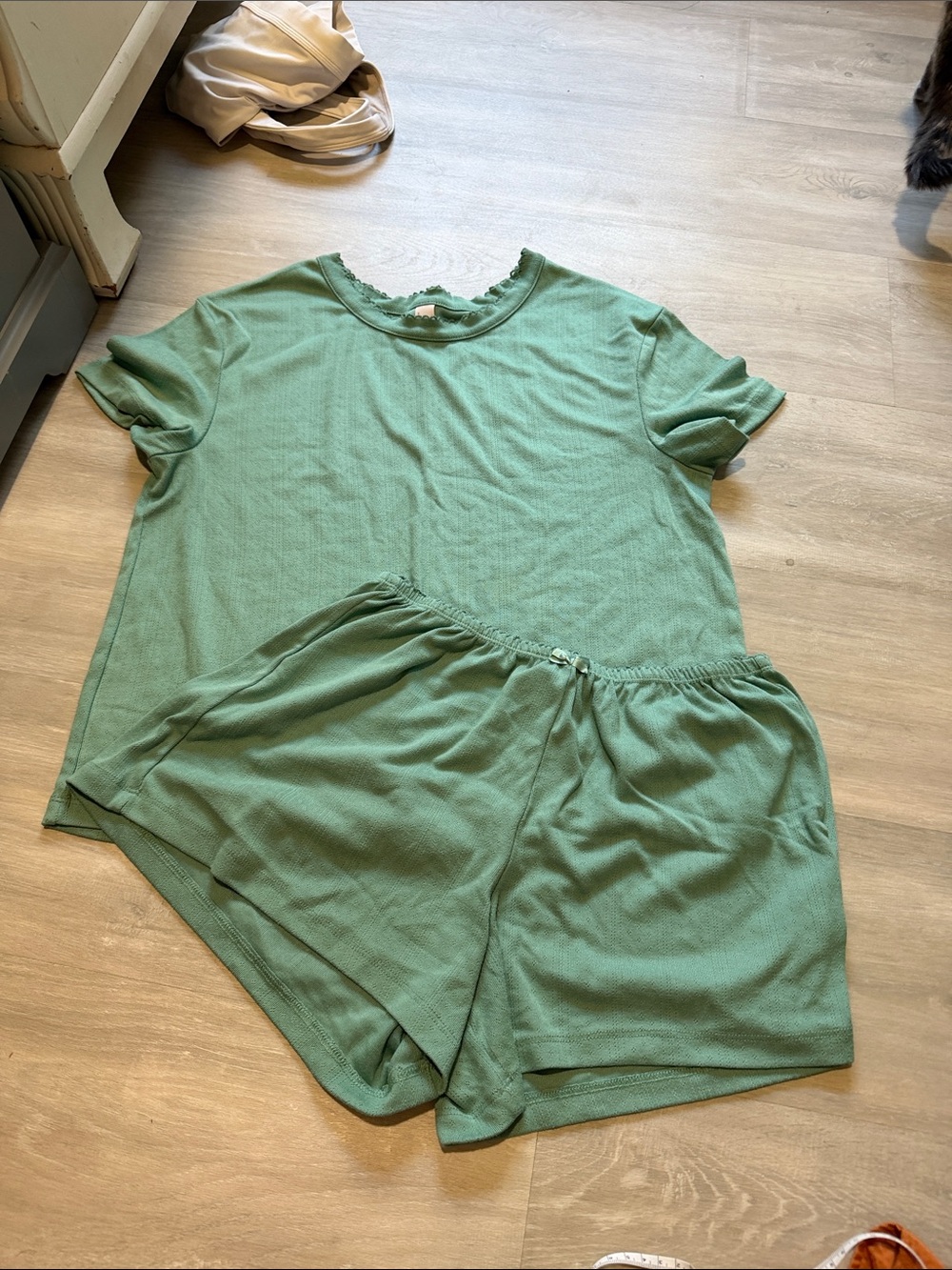Auden Sage Green Knit Loungewear Set size small